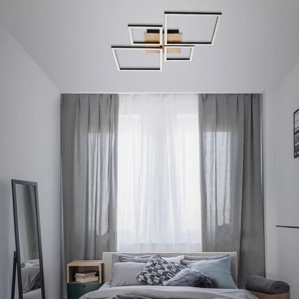 Briloner Loftlamper|Loftlamper > LED-loftslampe Frame, Step dim, 4-lys træ