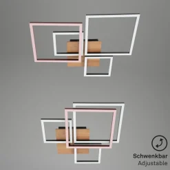 Briloner Loftlamper|Loftlamper > LED-loftslampe Frame, Step dim, 4-lys træ