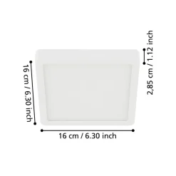 EGLO Loftlamper > LED-loftslampe Fueva 5 IP44 3000K hvid 16x16cm