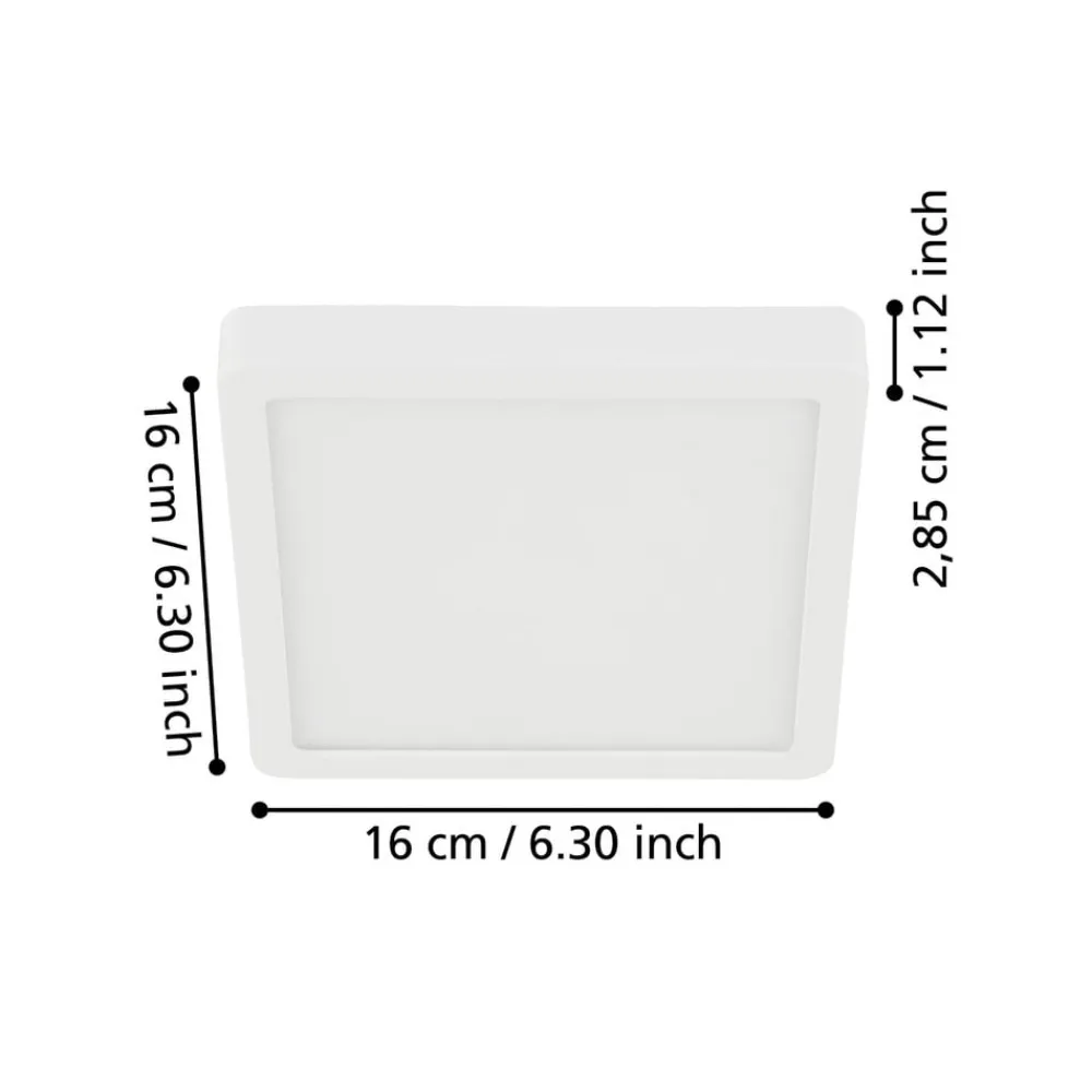 EGLO Loftlamper > LED-loftslampe Fueva 5 IP44 3000K hvid 16x16cm
