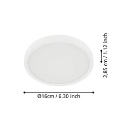 EGLO Loftlamper|Loftlamper > LED-loftslampe Fueva 5 IP44 3000K hvid Ø16cm