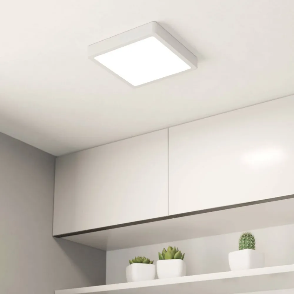 EGLO Loftlamper|Loftlamper > LED-loftslampe Fueva 5 IP44 3000K hvid 21x21cm