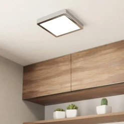Loftlamper|Loftlamper ^ EGLO LED-loftslampe Fueva 5 IP44 3000K krom 21x21cm