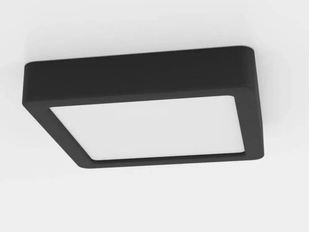 EGLO Loftlamper > LED-loftslampe Fueva 5 IP44 3000K sort 16x16cm