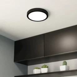 EGLO Loftlamper|Loftlamper > LED-loftslampe Fueva 5 IP44 3000K sort Ø21cm