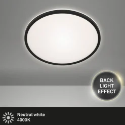 Arbejdsrum/Kontor ^ Briloner LED-loftslampe Lana, baggrundsbelyst effekt Ø28 sort