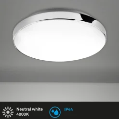 Loftlamper ^ Briloner LED-loftslampe Malbona, kromramme, Ø 28,5 cm