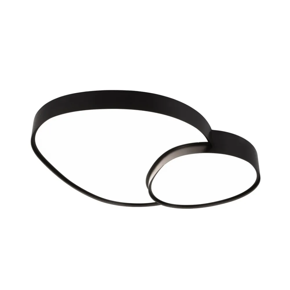 Loftlamper ^ Trio Lighting LED-loftslampe Rise, sort, 77 x 63 cm, CCT, dæmpbar