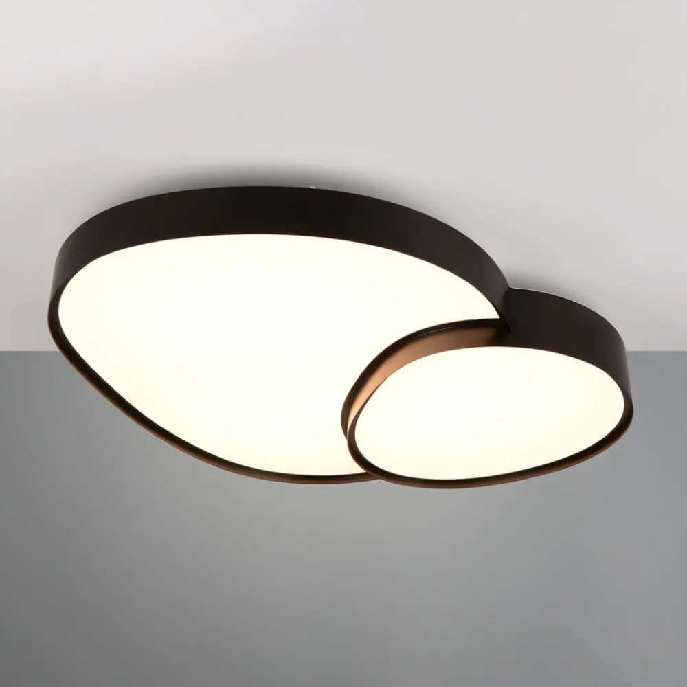 Loftlamper ^ Trio Lighting LED-loftslampe Rise, sort, 77 x 63 cm, CCT, dæmpbar