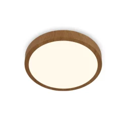 Gang|Loftlamper ^ Briloner LED-loftslampe Runa Wood trælook 3.000 K Ø28cm