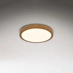 Briloner Arbejdsrum/Kontor|Gang > LED-loftslampe Runa Wood trælook 3.000 K Ø38cm