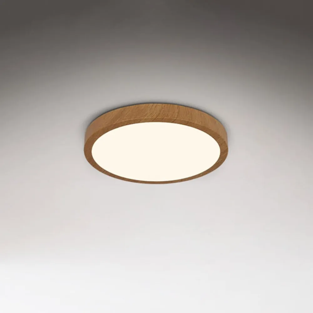 Briloner Arbejdsrum/Kontor|Gang > LED-loftslampe Runa Wood trælook 3.000 K Ø38cm