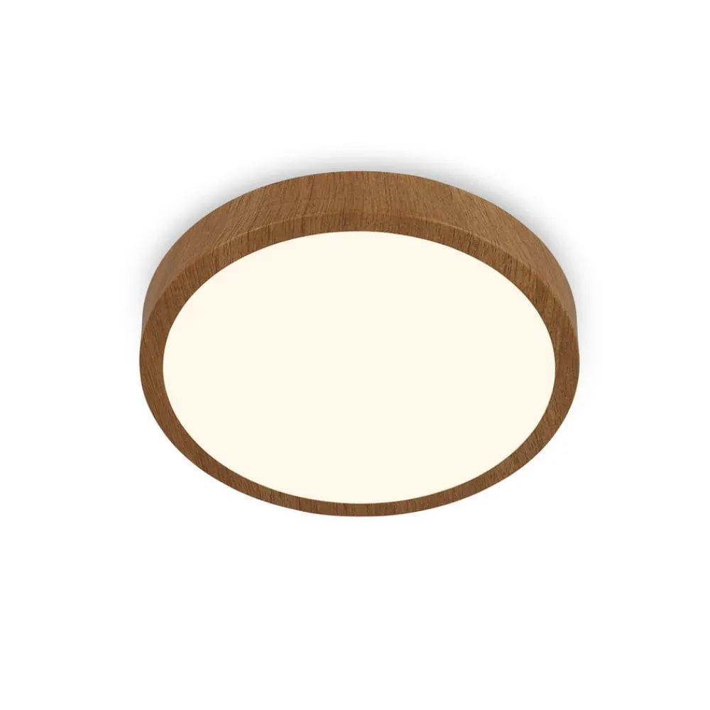 Briloner Arbejdsrum/Kontor|Gang > LED-loftslampe Runa Wood trælook 3.000 K Ø38cm