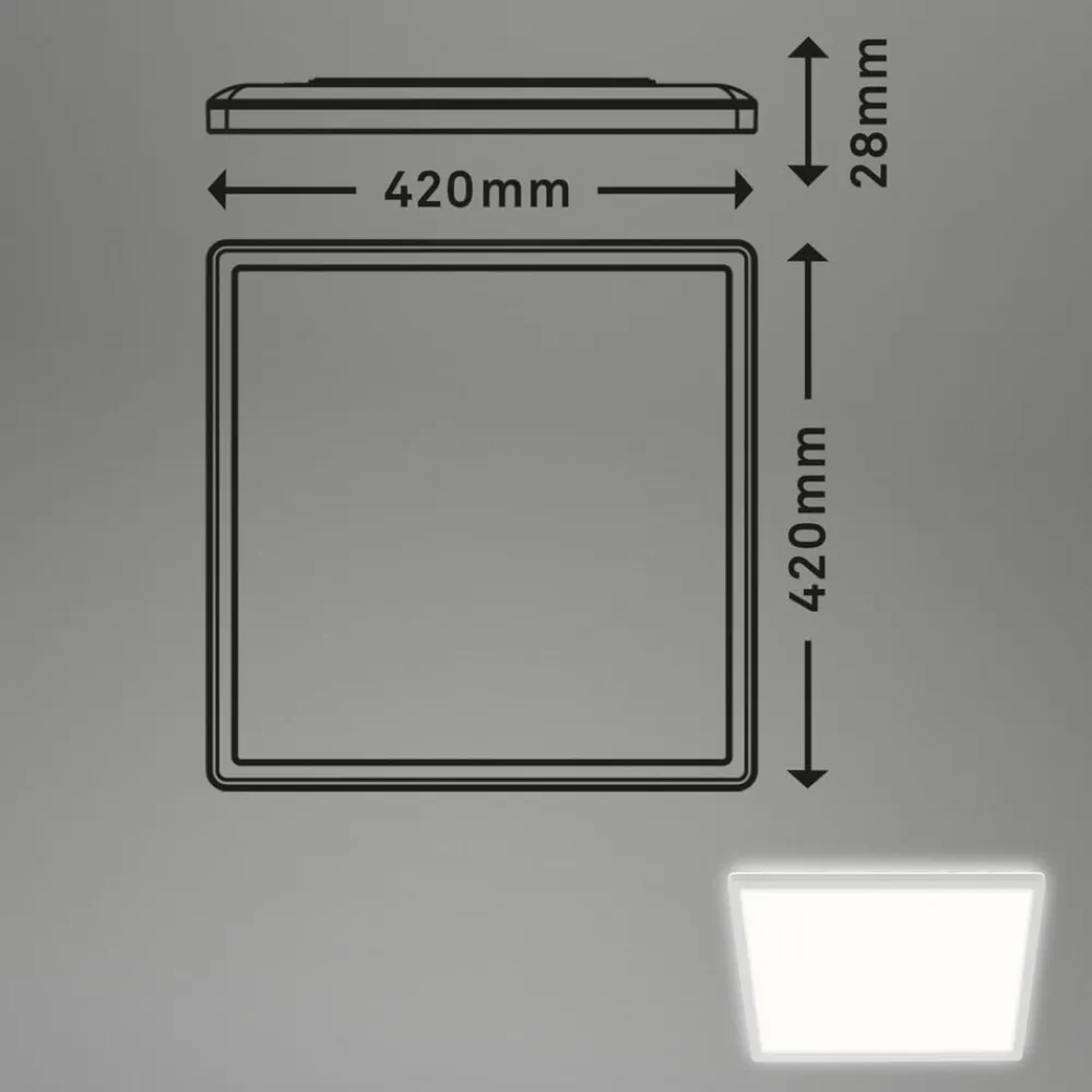 Briloner Loftlamper|Loftlamper > LED-loftslampe Slank, kantet 42 x 42 cm