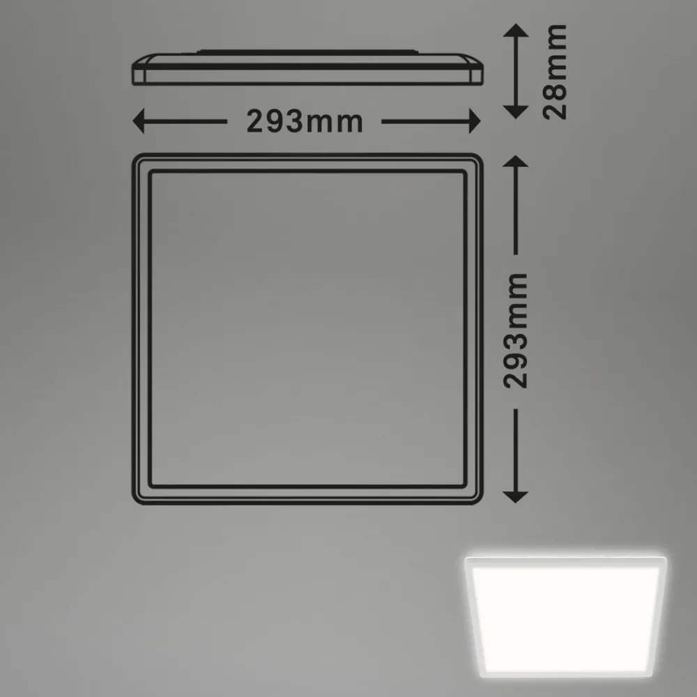 Briloner Loftlamper|Loftlamper > LED-loftslampe Slank, kantet 29,3 x 29,3 cm