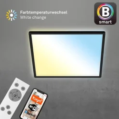 Briloner Arbejdsrum/Kontor|Loftlamper > LED-loftslampe Slim smart sort dim CCT 42x42cm