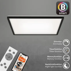 Briloner Arbejdsrum/Kontor|Loftlamper > LED-loftslampe Slim smart sort dim CCT 42x42cm
