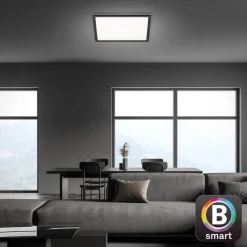 Briloner Arbejdsrum/Kontor|Loftlamper > LED-loftslampe Slim smart sort dim CCT 42x42cm