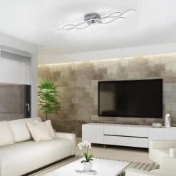 JUST LIGHT. GmbH Loftlamper|Loftlamper > LED-loftslampe Wave 3.000K 97,5x16cm stål