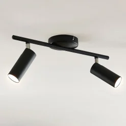 Loftlamper ^ Lindby LED-loftspot Camille, sort, to lyskilder