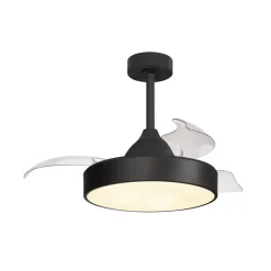 Mantra Iluminación Loftventilatorer > LED-loftventilator Alaska Mini sort DC støjsvag 91 cm CCT