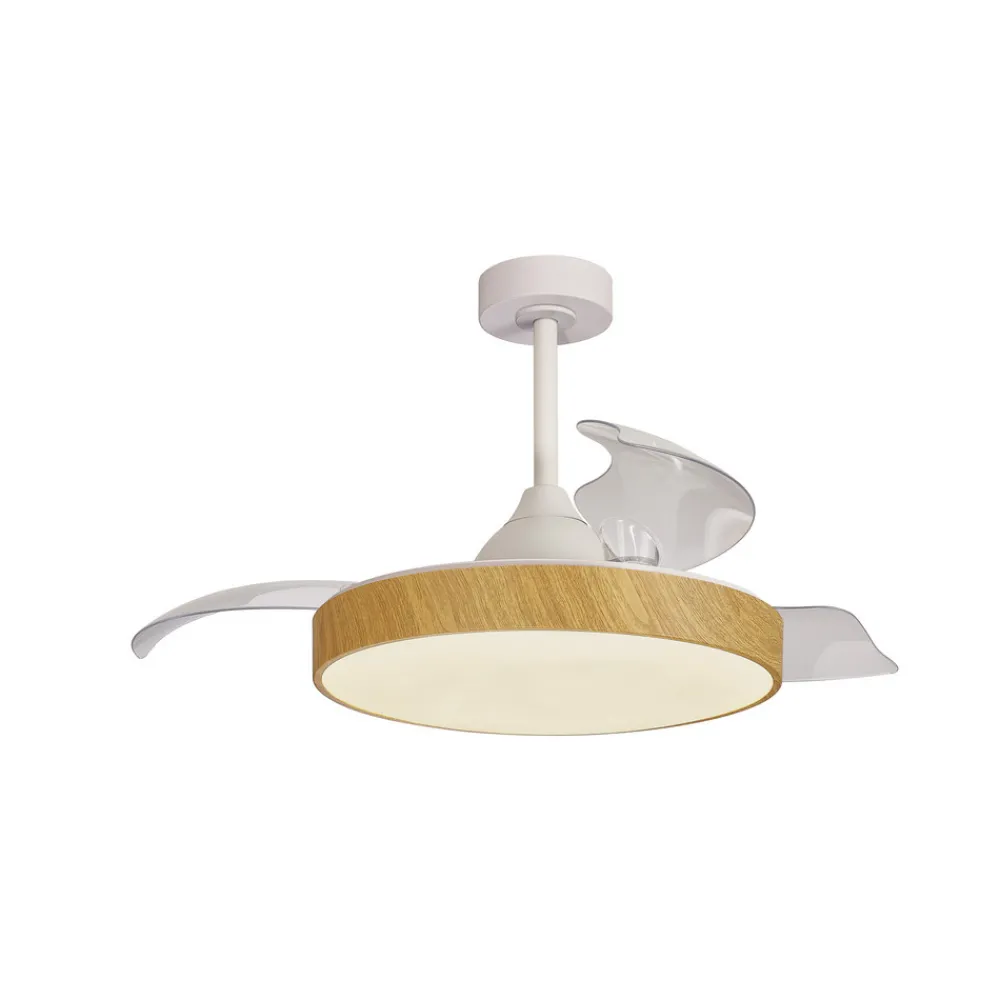 Loftventilatorer ^ Mantra Iluminación LED-loftventilator Alaska trælook DC støjsvag Ø 106 cm CCT