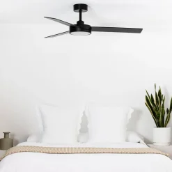 Loftventilatorer ^ FARO BARCELONA LED-loftventilator Barth med lys, sort