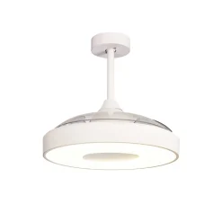 Mantra Iluminación Loftventilatorer > LED-loftventilator Coin hvid DC-motor støjsvag Ø 106 cm CCT