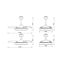 Mantra Iluminación Loftventilatorer > LED-loftventilator Coin hvid DC-motor støjsvag Ø 106 cm CCT