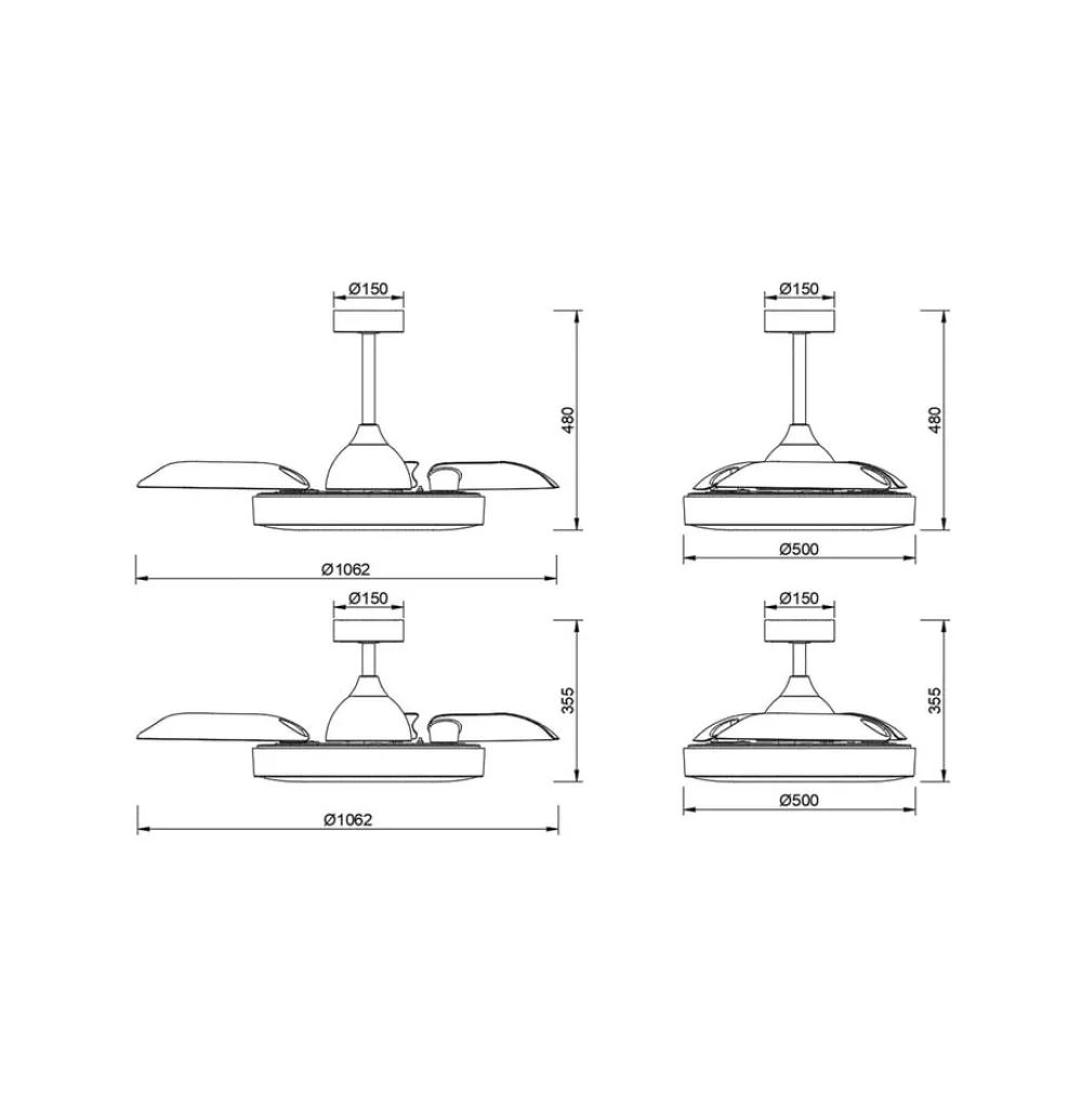 Mantra Iluminación Loftventilatorer > LED-loftventilator Coin hvid DC-motor støjsvag Ø 106 cm CCT
