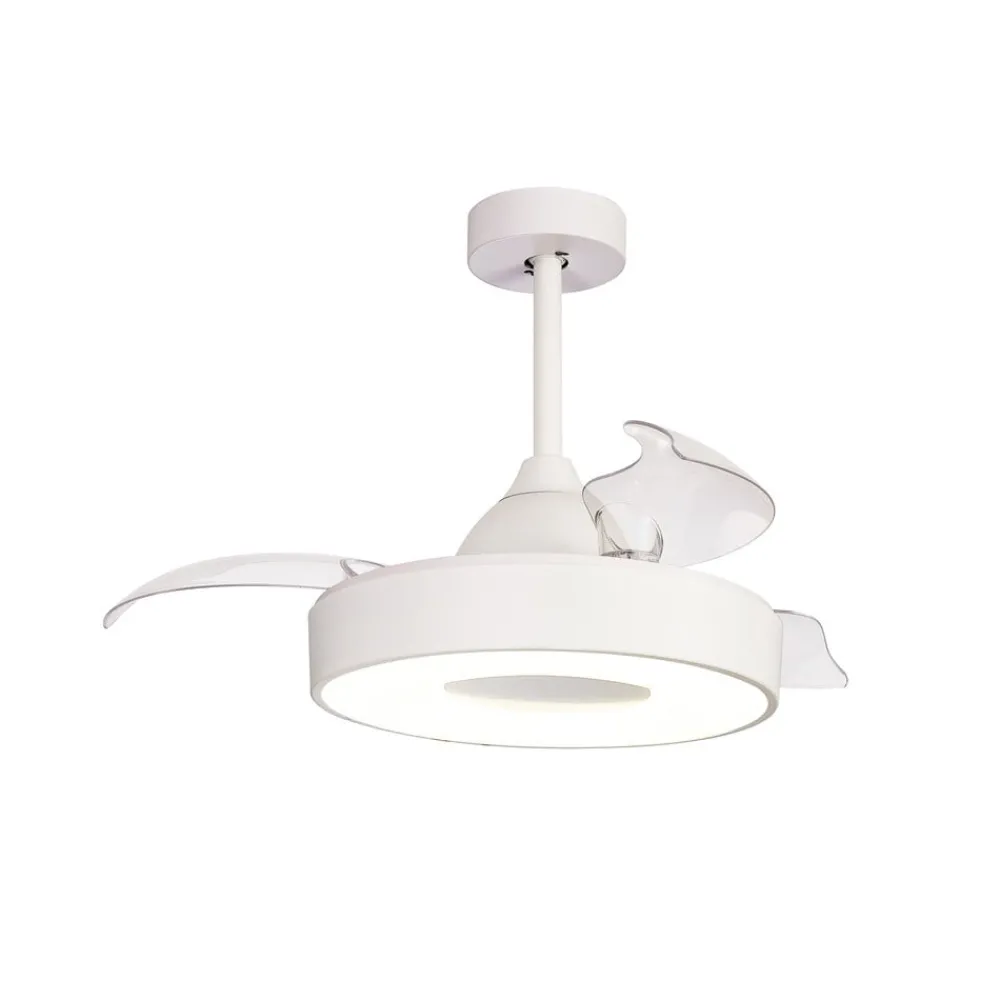 Mantra Iluminación Loftventilatorer > LED-loftventilator Coin Mini hvid DC lydsvag Ø 91 cm CCT