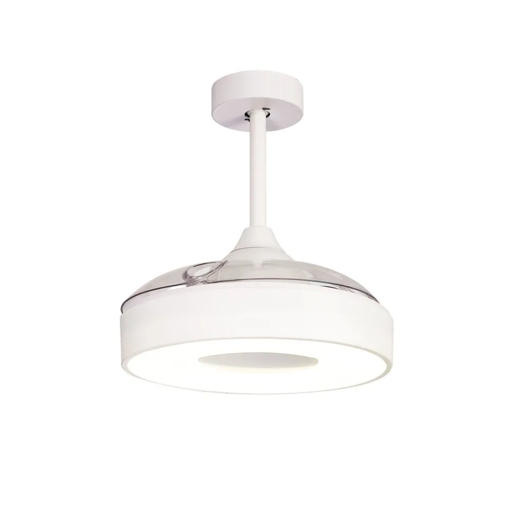 Mantra Iluminación Loftventilatorer > LED-loftventilator Coin Mini hvid DC lydsvag Ø 91 cm CCT