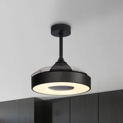 Mantra Iluminación Loftventilatorer > LED-loftventilator Coin Mini sort DC lydsvag Ø 91 cm CCT