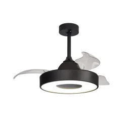 Mantra Iluminación Loftventilatorer > LED-loftventilator Coin Mini sort DC lydsvag Ø 91 cm CCT