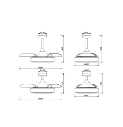 Mantra Iluminación Loftventilatorer > LED-loftventilator Coin Mini sort DC lydsvag Ø 91 cm CCT