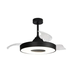 Loftventilatorer ^ Mantra Iluminación LED-loftventilator Coin sort DC-motor lydsvag 106 cm CCT