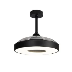 Loftventilatorer ^ Mantra Iluminación LED-loftventilator Coin sort DC-motor lydsvag 106 cm CCT