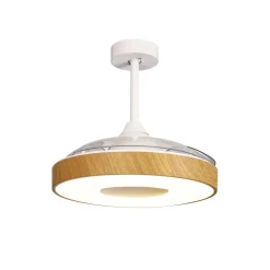 Mantra Iluminación Loftventilatorer > LED-loftventilator Coin træ DC-motor lydsvag Ø 106 cm CCT