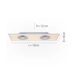 JUST LIGHT. GmbH Loftventilatorer > LED-loftventilator Flat-Air, CCT, hvid, 120x40cm