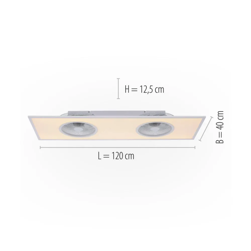 JUST LIGHT. GmbH Loftventilatorer > LED-loftventilator Flat-Air, CCT, hvid, 120x40cm