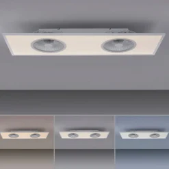 JUST LIGHT. GmbH Loftventilatorer > LED-loftventilator Flat-Air, CCT, hvid, 120x40cm