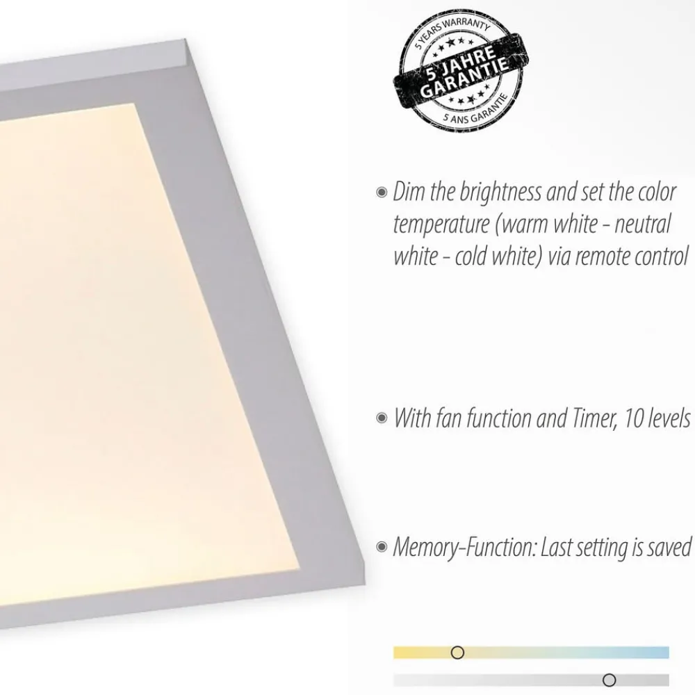 JUST LIGHT. GmbH Loftventilatorer > LED-loftventilator Flat-Air, CCT, hvid, 120x40cm