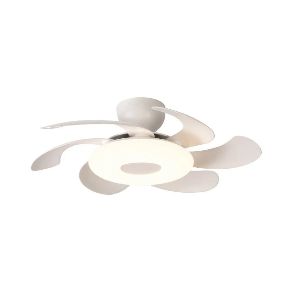 Mantra Iluminación Loftventilatorer > LED-loftventilator Flower hvid DC-motor støjsvag Ø 79 cm CCT