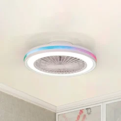 Loftventilatorer ^ Mantra Iluminación LED-loftventilator Gamer hvid DC støjsvag Ø 47 cm CCT RGB