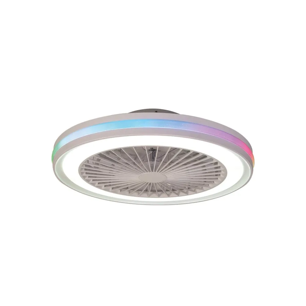 Loftventilatorer ^ Mantra Iluminación LED-loftventilator Gamer hvid DC støjsvag Ø 47 cm CCT RGB