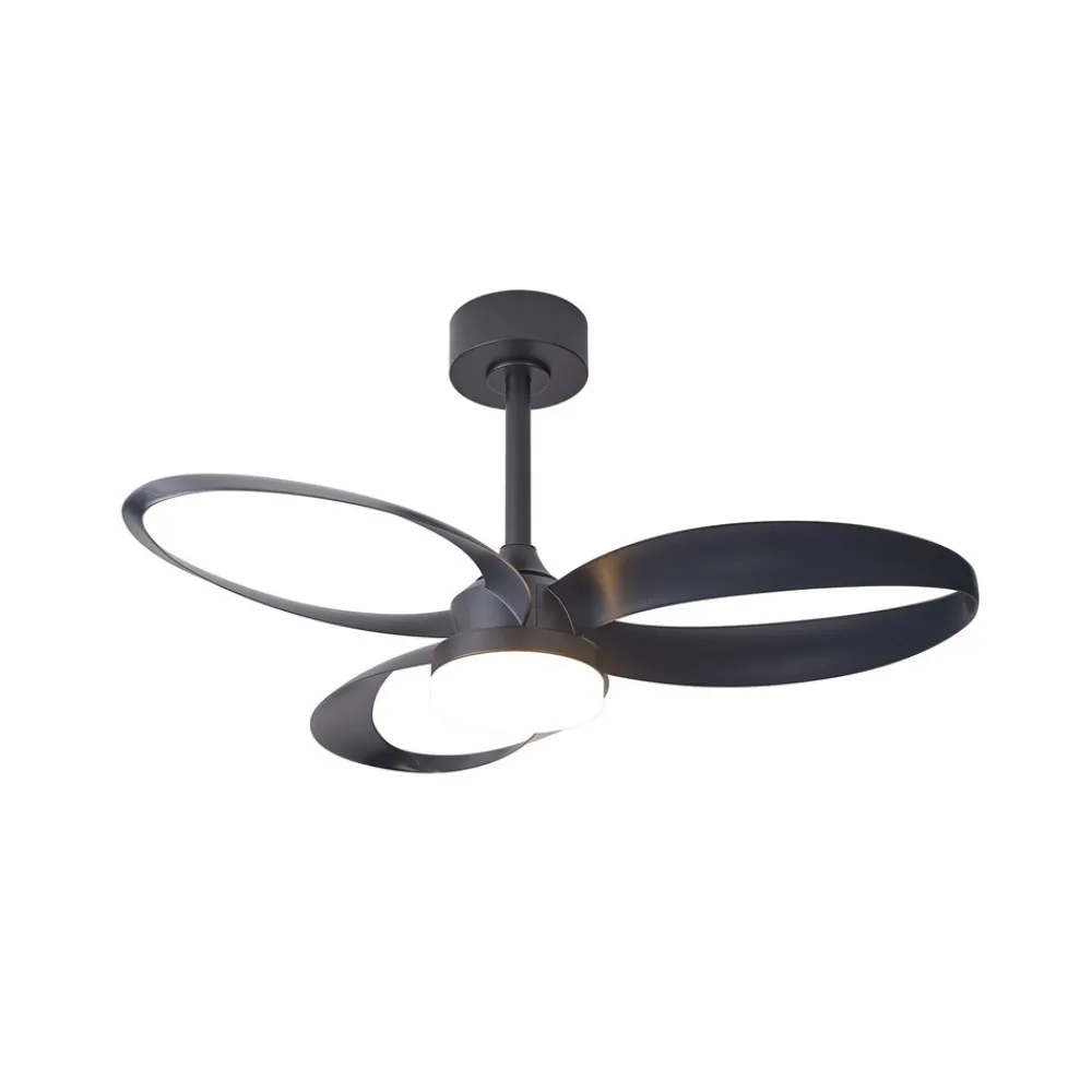 Mantra Iluminación Loftventilatorer > LED-loftventilator Infinity, sort, DC, lydsvag Ø 93 cm CCT