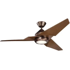 KICHLER Loftventilatorer > LED-loftventilator Jade, bronze, støjsvag, Ø 152 cm, 60 W