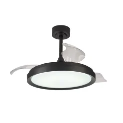 Loftventilatorer ^ Mantra Iluminación LED-loftventilator Mistral, sort, DC, lydsvag Ø 106 cm CCT