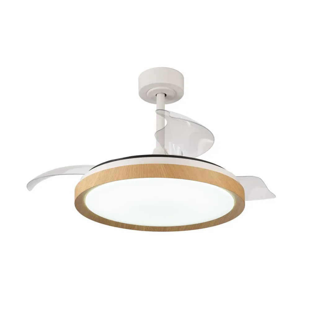 Mantra Iluminación Loftventilatorer > LED-loftventilator Mistral trædekor DC støjsvag Ø 106 cm CCT