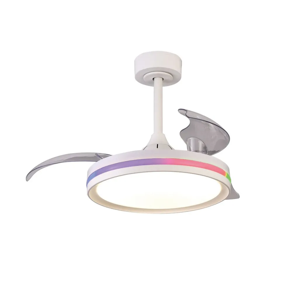 Mantra Iluminación Loftventilatorer > LED-loftventilator North hvid DC støjsvag Ø 91 cm CCT RGB
